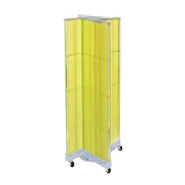 Pinwheel Pegboard Floor Display on Wheeled Base. Panel Size: 16''W x 60''H
